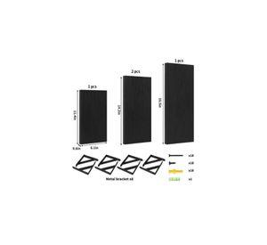 Repisas Flotantes de Madera Multipropósito Kit 4 Negro