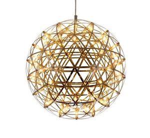 Lampara Colgante Bola Metalica Led Diseñador Dimmer Moderna Dorado o Plateado