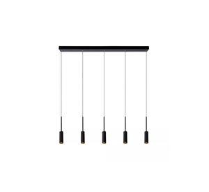 LAMPARA COLGANTE TUBULE NEGRO LED 5X7W 2700K