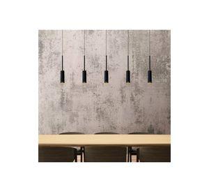 LAMPARA COLGANTE TUBULE NEGRO LED 5X7W 2700K
