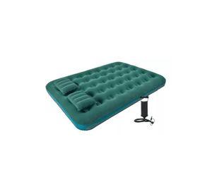 Colchón inflable doble Klimber, + inflador + 2 almohadas, color verde