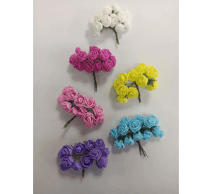 Flores goma eva besitos 72 uds colores