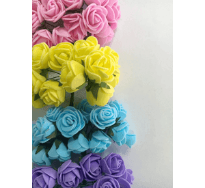 Flores goma eva besitos 72 uds colores