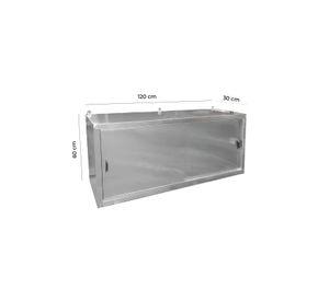 GABINETE AEREO ACERO INOXIDABLE MURAL PUERTAS CORREDERAS 120 CM