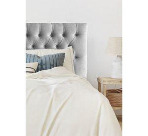 Respaldo de Cama Capitoné Premium Lino Gris Plata - 2 Plazas