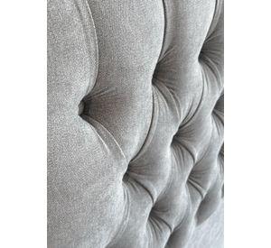 Respaldo de Cama Capitoné Premium Lino Gris Plata - 2 Plazas