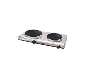 Anafe eléctrico Magefesa Dinamic Inox Duo MGF 220V color plateado 2 hornallas