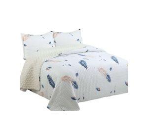 Cubrecama Quilt con sherpa plaza y media blanco 180 x 230 cm J1