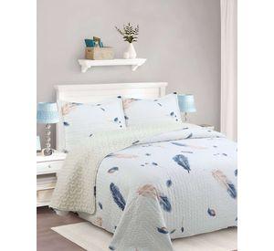 Cubrecama Quilt con sherpa plaza y media blanco 180 x 230 cm J1