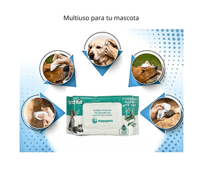 Pack 100 Unidades Toallas Húmedas Perros Gatos Mascotas