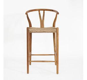 Silla Bar Wishbone madera y fibra Sintética Color Natural H102 cm
