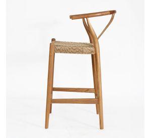 Silla Bar Wishbone madera y fibra Sintética Color Natural H102 cm