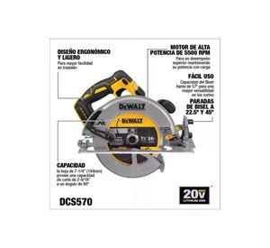 SIERRA CIRC.20V MAX DEWALT 7 1/4 S/B-C DCS570B