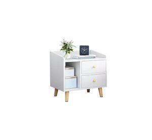 Velador 2 Cajones Madera 43x30x48 CM Blanco