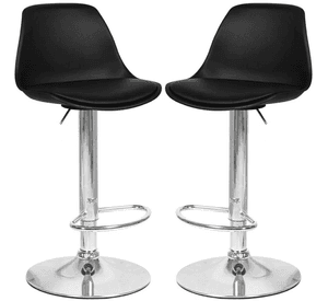 Pack 2 Pisos Bar Taburetes Silla Tulip  Alex  Negras