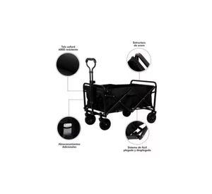 Carrito Compras Plegable Camping Pro Max Negro