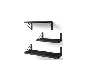 Repisas Flotantes de Madera Multipropósito Kit 3 Negro