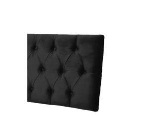 Respaldo Elegante King Capitone 180x60 CM Negro Felpa Botones