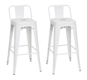 Pack 2 Pisos y sillas bar MKP Tolix Clasico Blanco 66cm