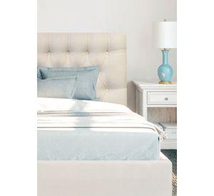 Respaldo de Cama Capitoné Premium Lino Crema - 1.5 Plaza