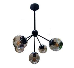 Lampara De Techo Metal Negra 5 Luces Ampolletas Incluidas