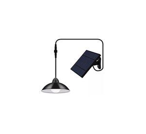 Lámpara colgante led con panel solar y control remoto color negro