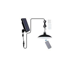 Lámpara colgante led con panel solar y control remoto color negro