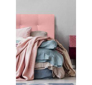 Respaldo de Cama Botoné Premium Felpa Rosado Claro - King