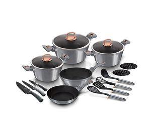 Bateria de cocina 17 piezas full induccion antihaderente