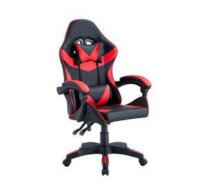 Silla Gamer Tokio Ergonómica Negro y Roja Reclinable Con Cojines