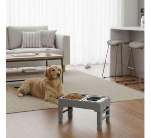 Plato Comedero Bebedero Antiderrame, Ajustable Para Mascotas
