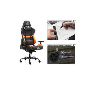 Silla Gamer de oficina Profesional Ulrik Pro XL Iron 4D Naranjo