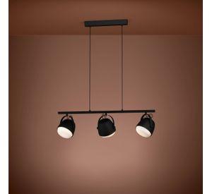 Lámpara Colgante Upanema Acero Negro E27 3X28W IP20 cod.390046