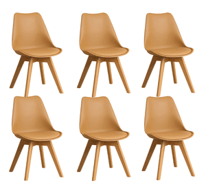 Pack 6 Sillas Eames Acolchada Beige