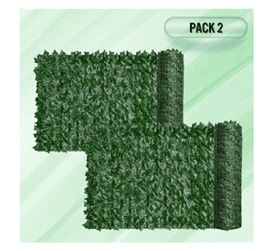 Pack 2 Mallas Cerca De Hojas Planta Enredadera Artificial Jardín 100x300 cm