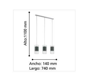 Lámpara Colgante Norumbega Acero Blanco E27 3X60W IP20 cod.97955