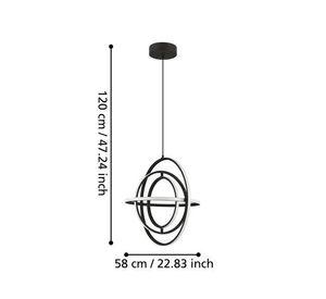 Lámpara Colgante Retornio Acero Negro Led inclusive 44w IP20 Cod.39893