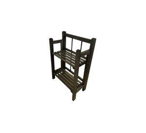 Estante Organizador Madera Librero 2 Niveles 46x31x15 CM Caoba