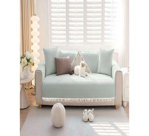 SET DE 5 FUNDAS DE SILLON CON FLECOS COLOR VERDE MENTA
