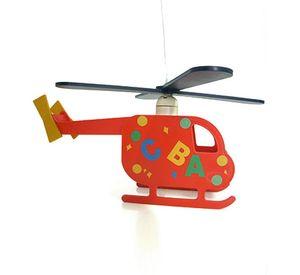 LAMPARA COLGAR HELICOPTERO PLASTICO ROJO 1X40W E27