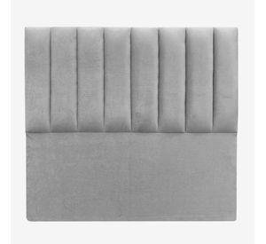 Respaldo de Cama Tubular Vertical Felpa Gris Plata - 1 Plaza