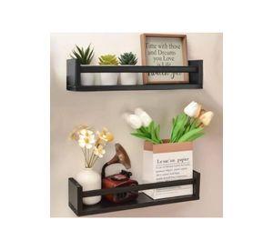 Set de 3 Repisas Flotantes Modernas Barandas 60cm Negro