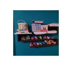 Juego Repisas Flotantes Madera Geo Café 95x45x15 CM