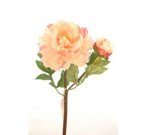 Flor Decorativa Corel Peonia Con Boton Rosada Clara 54cm