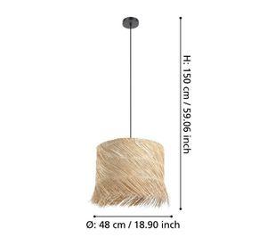 Lámpara Colgante Paisano Acero negro Café E27 1X40W IP20 cod.390238