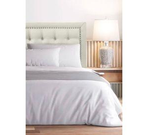 Respaldo de Cama Capitoné Frame Tachas Lino Crema - 1.5 Plaza