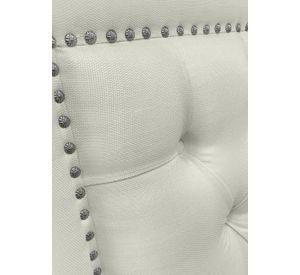 Respaldo de Cama Capitoné Frame Tachas Lino Crema - 1.5 Plaza