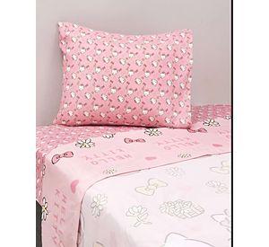 SET DE SABANA INFANTIL POLIESTER PLAZA Y MEDIA 165 X 240 CM ROSA1