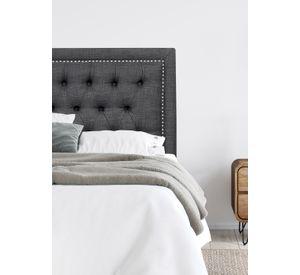 Respaldo de Cama Capitoné Frame Tachas Lino Grafito - King