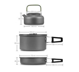 Set Ollas Outdoor Camping Cocinilla Utensilios Ds-308